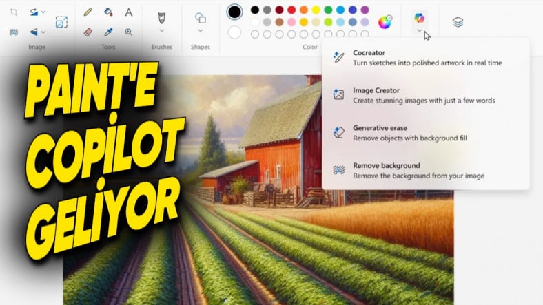 Microsoft'un Yapay Zekâ Modeli Copilot, Şimdi de Paint'e Geliyor!